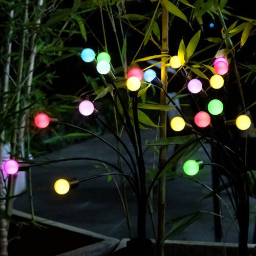 Solar firefly colorful 6-head plug-in lamp 2pcs 2