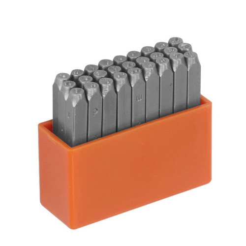 27 st metallstämplar orange högkolstål 2