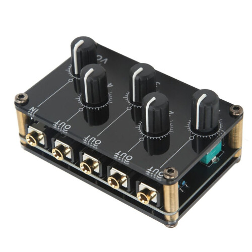 Mini-Stereo-Audiomixer, 4 Kanäle, Acryl/Metall 1