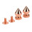 100 Sets Spiked Cone Spike Plug Rose Gold High 4