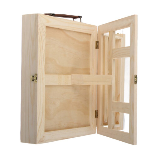 Tabletop Easel Folding Type Pine Wood Painting Box 2