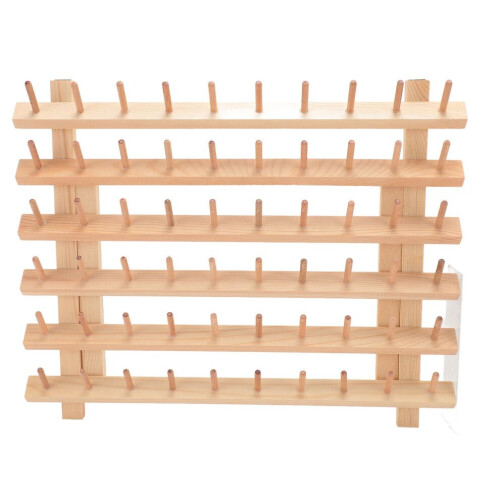 60 Spools Wooden Thread Holder Wall Mounted 2