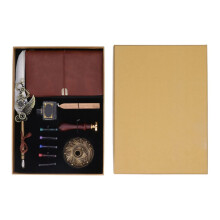 Weißes Federstift-Set, mechanische Textur, Vintage