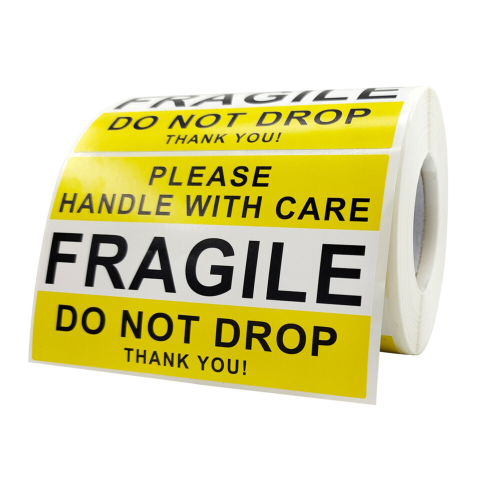 500Pcs Fragile Stickers "Fragile Handle With Care" Warning 7751000404994