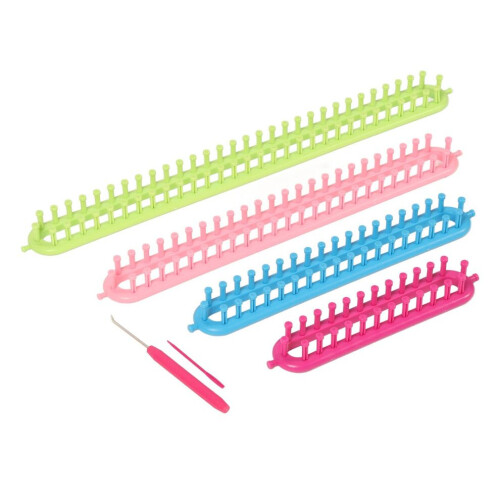 6pcs Long Knitting Loom Set Rectangle Plastic 1