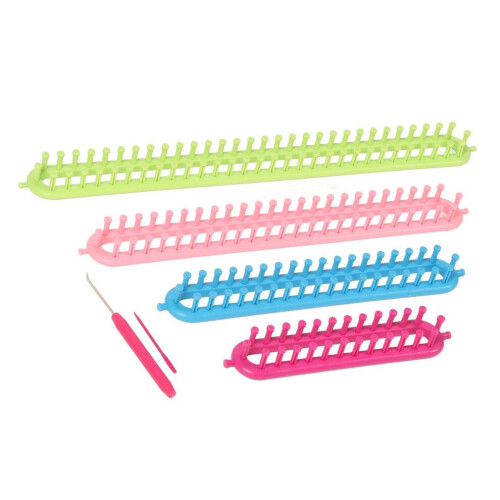 6pcs Long Knitting Loom Set Rectangle Plastic 2
