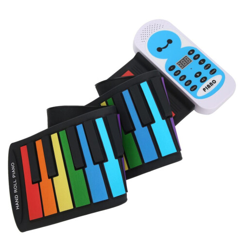 Softkeyboardpiano 49-tangenters roll-up regnbåge 1