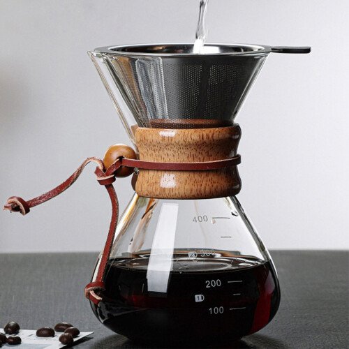 Καφετιέρα Pour Over, Επαναχρησιμοποιούμενο φίλτρο από ανοξείδωτο ατσάλι, Κομψός 1