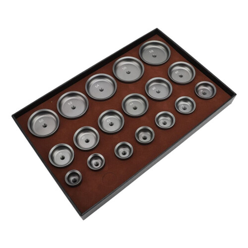18-teiliges Uhrenpress-Set, 24–58 mm, Metall, robust 2