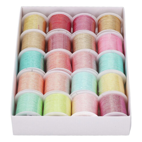 20 Pcs 9 Strands Embroidery Thread Rainbow Color 1