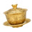 3 Pcs Set Chinese Tea Cup 300ML Brass Relief 5