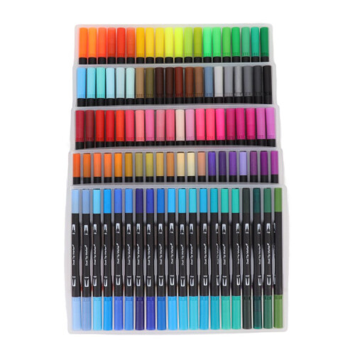 Doppelspitzenmarker, 100 Farben, abwaschbar, breit 2