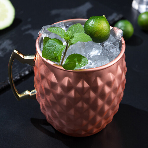 Σετ κούπας Moscow Mule, χειροποίητες κούπες με επιμετάλλωση καθαρού χαλκού, 2