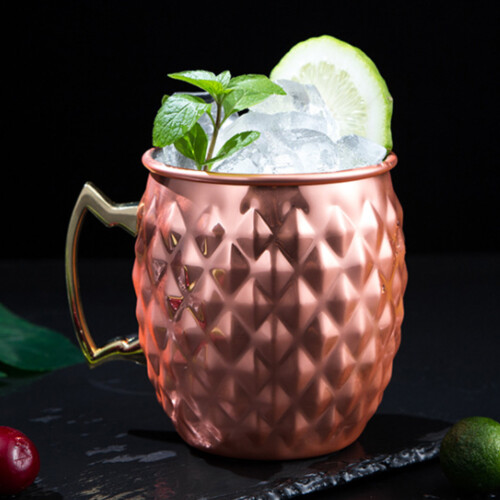 Σετ κούπας Moscow Mule, χειροποίητες κούπες με επιμετάλλωση καθαρού χαλκού, 1