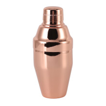 Stilfuld cocktailshaker, barudstyr i rustfrit stål, uundværligt til din hjemmebar, tåler opvaskemaskine, elegant rosaguldfinish, dobbeltvægget