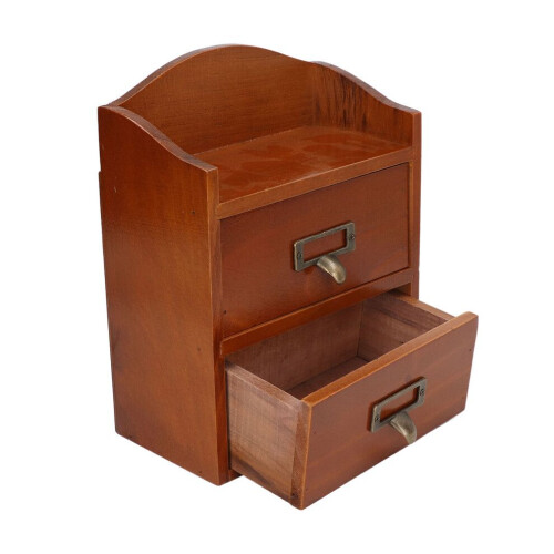 Desktop Wooden Storage Box Retro Multi Layer 1