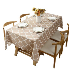 Rectangle Table Cloth for Dining Table Protection, Stain Resistant Vinyl Tablecloth with Flannel Backing for Rectangle Tables, Geometric Clouds Patter