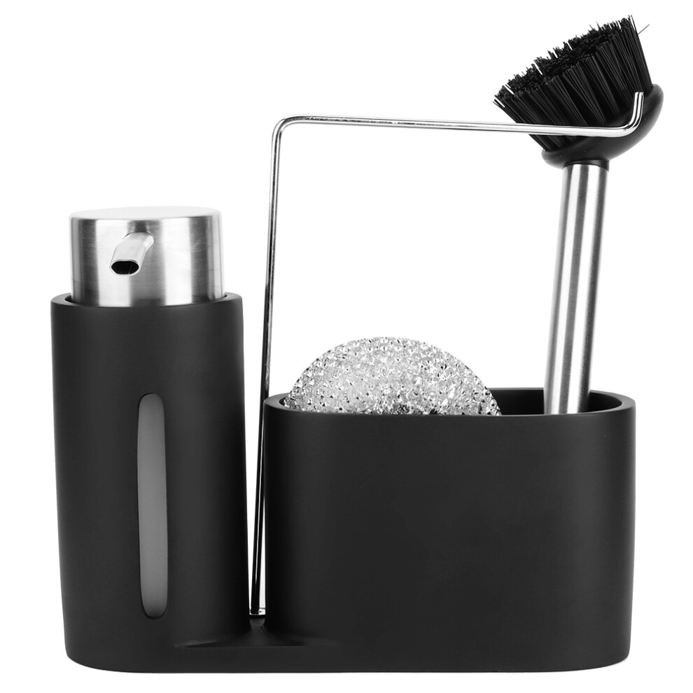 Dish Soap Dispenser Set, Practical and Stable Design with Storage Rack for Dishcloths and Brushes, Elegant Marble Texture for Your Kitchen Sink Counte-image-OPC-PN5J8ZC-NEW