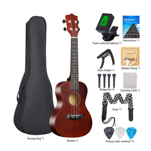 Kit de ukulélé acoustique 23 pouces avec rangement