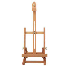 Kleine houten verstelbare tafelstandaard met H-frame