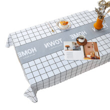 Duurzaam rechthoekig tafelkleed, gemaakt van zwaar vinyl met een kreukvrije katoen-linnenmix, waterdicht tafelkleed voor de eettafel, geverfd met