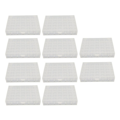 10 Sets Bobbins 36 Compartments Light Weight Clear