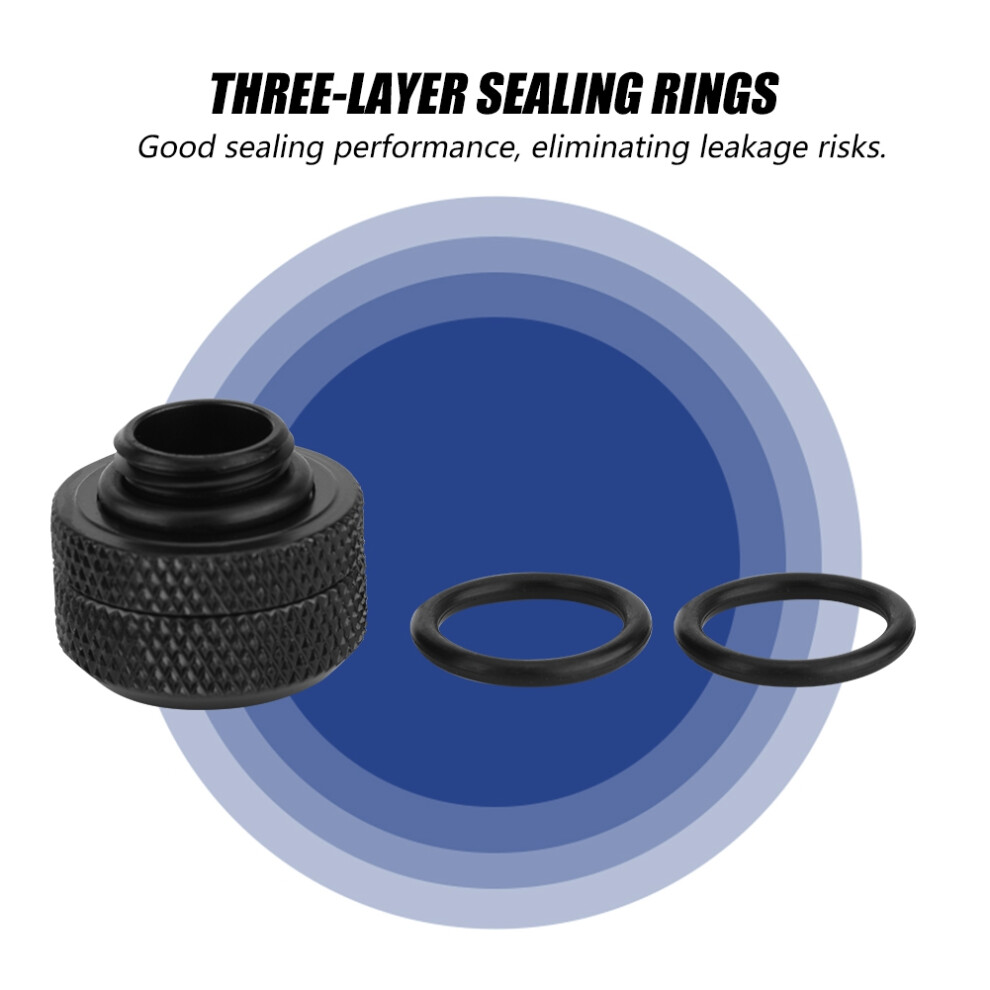 2-Pack Compression Fittings For 14Mm Rigid Tube Leak-Preventing Black 7601362855357