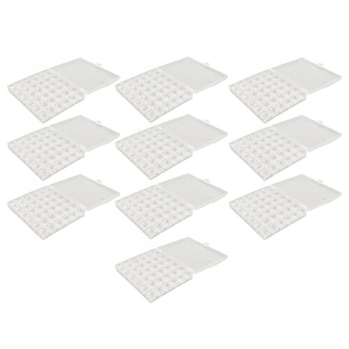 10 Sets Bobbins 36 Compartments Light Weight Clear 2