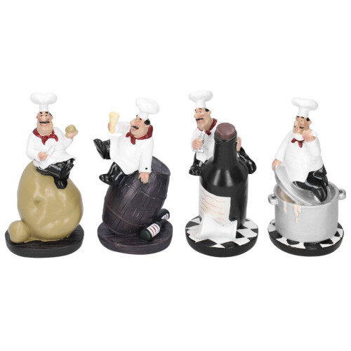 Model Chef Statue Figurines Set Kitchen Decor with 1