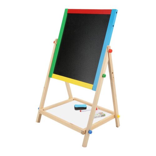 Kinderschildersezel, multifunctioneel, van hout, twee stuks 2