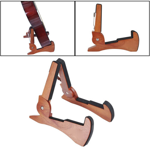 Universal Foldable Guitar Stand Holder Mahogany 2