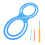Knitting Loom 8 Shape Plastic Blue Loom Kit with 4