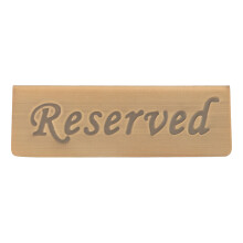 Reserveret bordskilt i rustfrit stål, dobbeltsidet, holdbart og elegant design til restaurant, bar og hotel. Premium reserverede bordskilte i