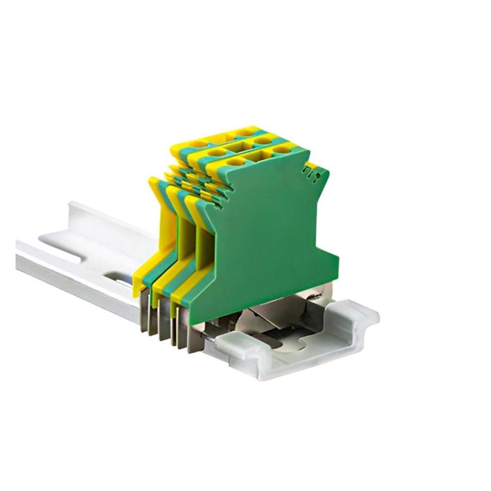 Pe Din Rail Terminal Block Ground Connector Screw Wire Conductor 10 Pack 9067246884390