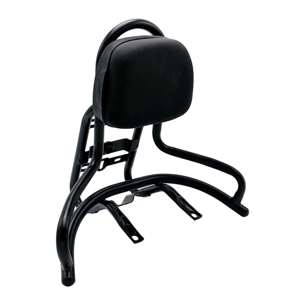 Motorcycle Rear Backrest With Luggage Rack, Metal Pu Leather Pad, Black 9105992214648