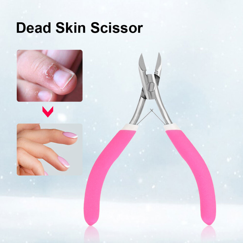 Durable Rose Red Nail and Cuticle Clipper with Non-slip Handle