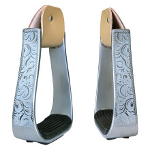 Overshoe Horse Stirrups Rubber Nonslip Foot Mat, Ergonomic Aluminum Cushioned Western Style