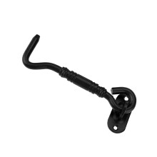 Durable Black 201 Steel Hook & Eye Latch Lock with Screws