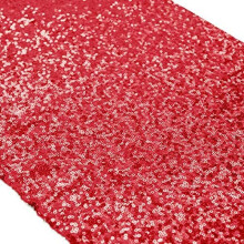 Glitzernder Tischläufer mit rosa-goldenen Pailletten, Paillettenstoffläufer aus Polyester für Hochzeitsfeiern, Dinnerempfänge (1 Stück)