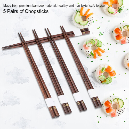 Σετ μπαμπού chopsticks για τους λάτρεις του σούσι, οικολογικά επαναχρησιμοποιήσιμα 2