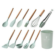 Set de ustensile de bucătărie din silicon, set de ustensile de gătit antiaderente, ustensile din silicon rezistente la căldură cu mâner robust