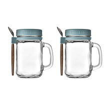 Set of Mason Jars with Lids, Elegant 16 oz Glass Drinking Cups with Wide Mouth, Reusable Mason Jar Mugs for Multipurpose Use, White, Leak-Proof for Tr