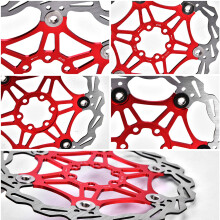 MTB 180mm Schwimmbremsscheibe mit 6 Schrauben Rot für Mountainbike-Performance