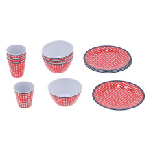 Juego de 12 vasos de melamina con temática de picnic, aptos para lavavajillas, diseño ligero, vajilla colorida, decoración resistente, resistente