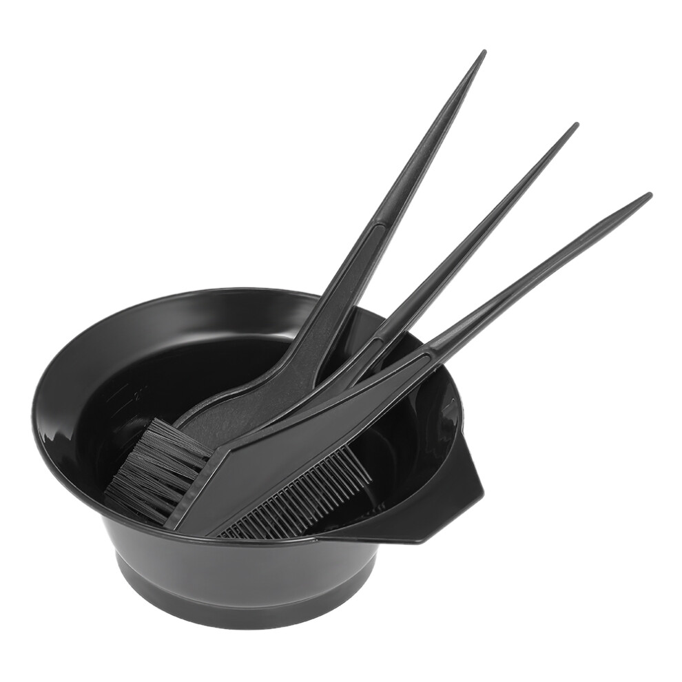 Black 4 Pcs Hair Dyeing Tools Kit With Bowl Brush & Comb Â Durable