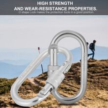 Edelstahl-Außenkarabiner mit Verriegelung, Silber, 25 kN, 10,7 x 5,8 cm