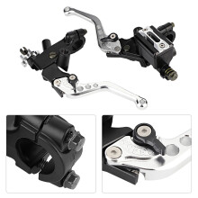Universal Motorcycle Brake Clutch Master Cylinder Levers 7/8"(22mm) Silver