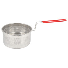 Rostfreier Frittierkorb mit ergonomischem Griff für sichere Handhabung, Edelstahl-Frittierkorb mit Abflusslöchern für einfache Reinigung