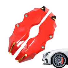Universal Wheel Hub Covers MultiUse 3D Brake Protector Set, Red, Car E Compatible
