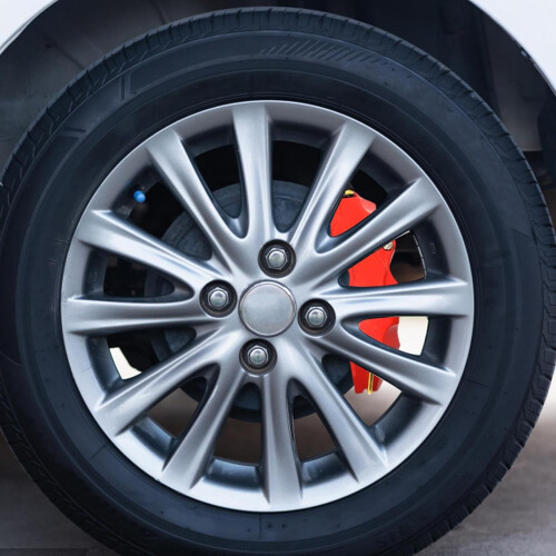 Universal Wheel Hub Covers  MultiUse 3D Brake Protector Set, Red, Car E Compatible 1